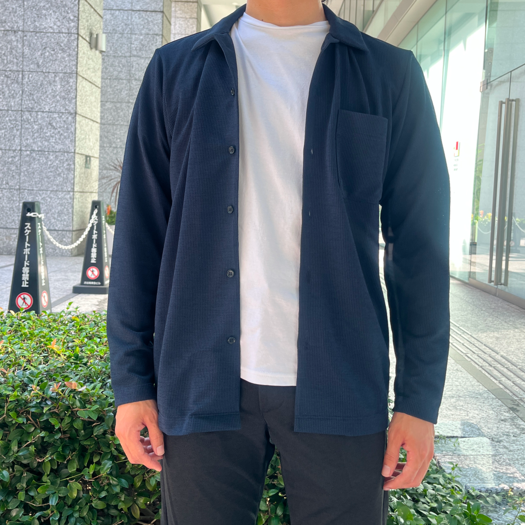 【空気、通しすぎ】アミード2.0シャツ / ネイビー