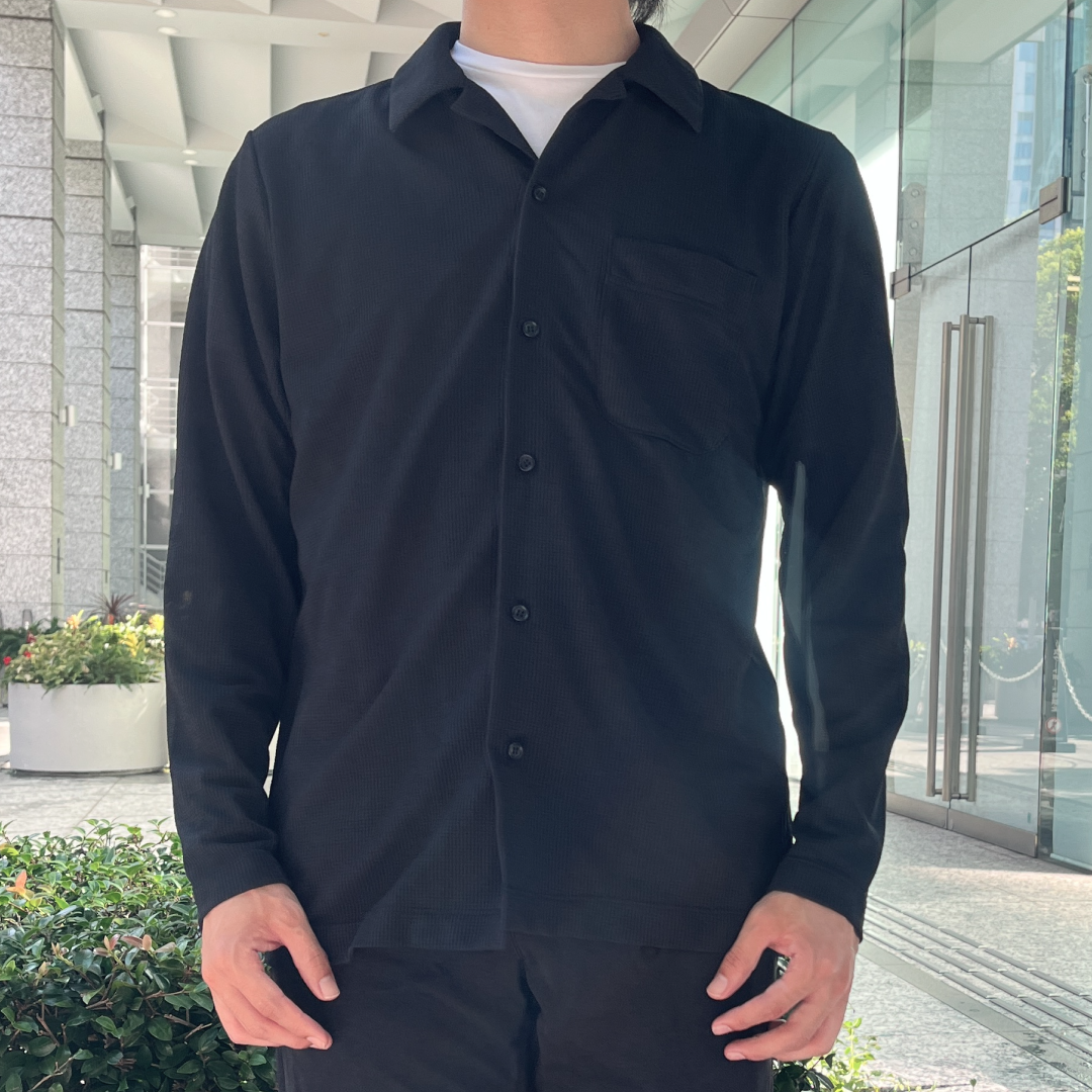 【空気、通しすぎ】アミード2.0シャツ / ブラック