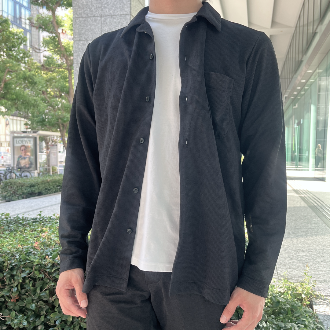 【空気、通しすぎ】アミード2.0シャツ / ブラック